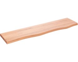 vidaXL - Wandschap - 80x20x2 - cm - behandeld - massief - eikenhout - lichtbruin