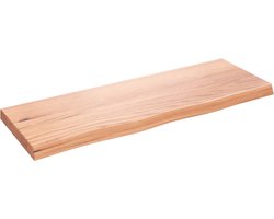 vidaXL - Wandschap - 80x30x(2-4) - cm - behandeld - massief - eikenhout - lichtbruin
