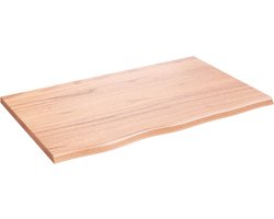 vidaXL - Wandschap - 80x50x2 - cm - behandeld - massief - eikenhout - lichtbruin