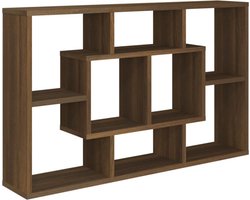 vidaXL - Wandschap - 85x16x52,5 - cm - bewerkt - hout - bruin - eikenkleur