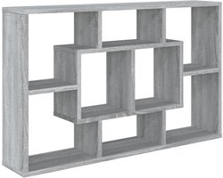 vidaXL - Wandschap - 85x16x52,5 - cm - bewerkt - hout - grijs - sonoma - eikenkleur