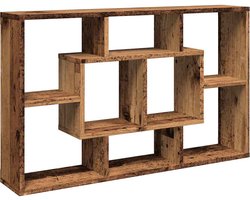 vidaXL - Wandschap - 85x16x52,5 - cm - bewerkt - hout - oud - houtkleurig