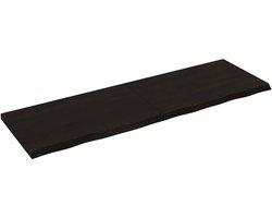 vidaXL - Wandschap - behandeld - massief - eikenhout - donkerbruin