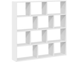 vidaXL - Wandschap - kubus - 12 - vakken - bewerkt - hout - wit