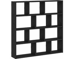 vidaXL - Wandschap - kubus - 12 - vakken - bewerkt - hout - zwart