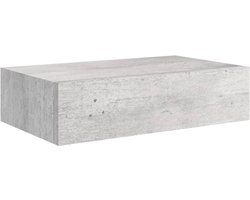 vidaXL - Wandschap - met - lade - 40x23,5x10 - cm - MDF - betongrijs