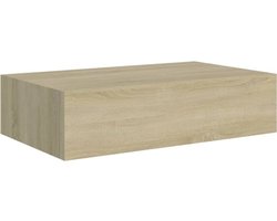 vidaXL - Wandschap - met - lade - 40x23,5x10 - cm - MDF - eikenkleurig
