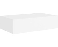 vidaXL - Wandschap - met - lade - 40x23,5x10 - cm - MDF - wit