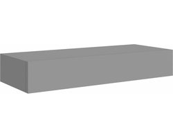 vidaXL - Wandschap - met - lade - 60x23,5x10 - cm - MDF - grijs