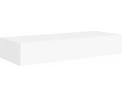 vidaXL - Wandschap - met - lade - 60x23,5x10 - cm - MDF - wit