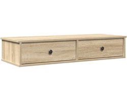 vidaXL - Wandschap - met - lades - 100x37,5x19 - cm - bewerkt - hout - sonoma - eiken