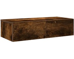 vidaXL Wandschap met lades 60x26,5x15 cm bewerkt hout gerookt eiken - Wandplank - Wandplanken - Wandplank Met Kast - Wandopbergkast