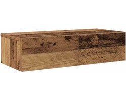 vidaXL - Wandschap - met - lades - 60x26,5x15 - cm - bewerkt - hout - oud - houtkleurig