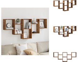 vidaXL Wandschap - Wandschappen - Wandplank - Wandrek - Wandschap 159x18x66 cm bewerkt hout oud houtkleurig