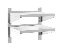 vidaXL Wandschap - Wandschappen - Wandplank - Wandrek - Wandschap 2-laags 50x40x48 cm roestvrijstaal zilverkleurig