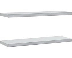 vidaXL Wandschap - Wandschappen - Wandplank - Wandrek - Wandschappen 2 st 75x23,5x3 cm roestvrijstaal zilverkleurig