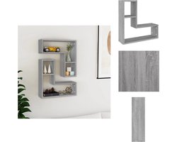 vidaXL Wandschap - Wandschappen - Zwevend Schap - Plank - Wandschappen 2 st 50x15x50 cm bewerkt hout grijs sonoma eiken