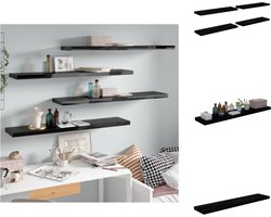 vidaXL Wandschap - Wandschappen - Zwevend Schap - Zwevende Schappen - Wandschappen zwevend 4 st 120x23,5x3,8 cm MDF hoogglans zwart