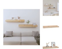 vidaXL - Wandschappen - 2 - st - 80x12x9 - cm - massief - grenenhout