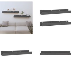 vidaXL - Wandschappen - 2 - st - 80x12x9 - cm - massief - grenenhout - grijs