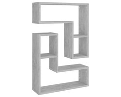 vidaXL Wandschappen 2 st betongrijs 50x15x50 cm Wandplankje - Kubus Wandenplank - Beton Grijs - Living Room Decoratie - Badkamer Organisatie