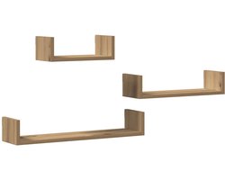 vidaXL - Wandschappen - 3 - st - bewerkt - hout - artisanaal - eiken