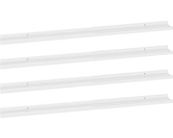 vidaXL - Wandschappen - 4 - st - 115x9x3 - cm - hoogglans - wit