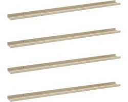 vidaXL - Wandschappen - 4 - st - 115x9x3 - cm - wit - en - sonoma - eikenkleurig