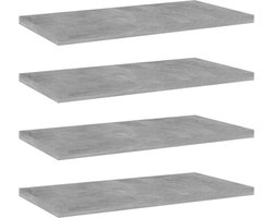 vidaXL - Wandschappen - 4 - st - 40x20x1,5 - cm - bewerkt - hout - betongrijs