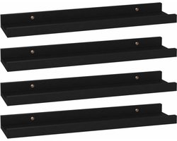 vidaXL - Wandschappen - 4 - st - 40x9x3 - cm - zwart