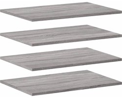 vidaXL - Wandschappen - 4 - st - 60x40x1,5 - cm - bewerkt - hout - grijs - sonoma - eiken