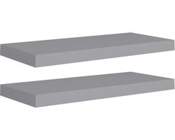vidaXL - Wandschappen - zwevend - 2 - st - 60x23,5x3,8 - cm - MDF - grijs