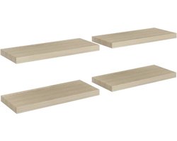 vidaXL - Wandschappen - zwevend - 4 - st - 60x23,5x3,8 - cm - MDF - eikenkleurig