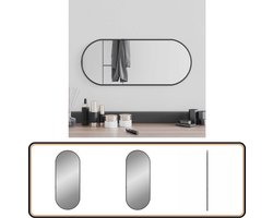 vidaXL - Wandspiegel - 60x25 - cm - ovaal - zwart