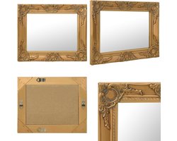 vidaXL Wandspiegel barok stijl 50x40 cm goudkleurig - Wandspiegel - Wandspiegels - Spiegel - Badkamerspiegel