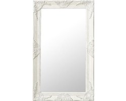 vidaXL - Wandspiegel - barok - stijl - 50x80 - cm - wit