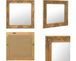 vidaXL Wandspiegel barok stijl 60x60 cm goudkleurig - Wandspiegel - Wandspiegels - Spiegel - Badkamerspiegel