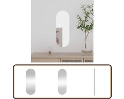 vidaXL Wandspiegel - Ovaal Glas - 15x40 cm Wandspiegel - Klassieke Spiegel - Ovale Spiegel - Glazen Spiegel - Badkamerspiegel