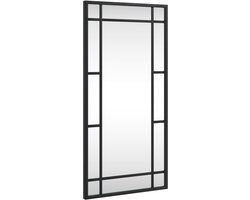 vidaXL - Wandspiegel - rechthoekig - 30x60 - cm - ijzer - zwart
