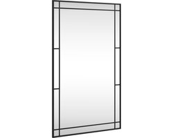 vidaXL - Wandspiegel - rechthoekig - 60x100 - cm - ijzer - zwart