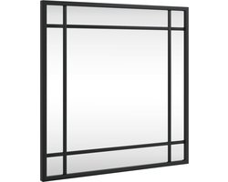 vidaXL - Wandspiegel - vierkant - 40x40 - cm - ijzer - zwart