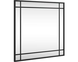 vidaXL - Wandspiegel - vierkant - 50x50 - cm - ijzer - zwart