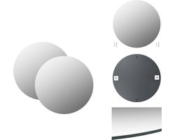 vidaXL Wandspiegel - Wandspiegels - Slaapkamerspiegel - Slaapkamerspiegels - Wandspiegels 2 st rond 50 cm glas