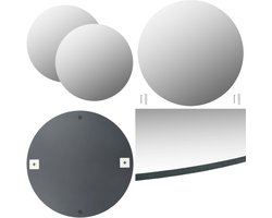 vidaXL Wandspiegels 2 st rond 50 cm glas - Wandspiegel - Wandspiegels - Slaapkamerspiegel - Slaapkamerspiegels