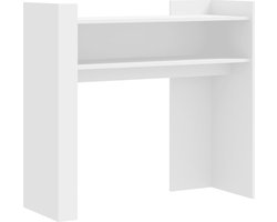 vidaXL - Wandtafel - 100x35x90 - cm - bewerkt - hout - wit