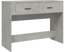 vidaXL Wandtafel - 100x39x75 cm - Bewerkt hout - Betongrijs Wandtafel - Consoletafel - Opbergruimte - Kastje - Houten Tafel
