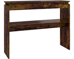 vidaXL - Wandtafel - 102x30x80 - cm - bewerkt - hout - gerookt - eikenkleurig