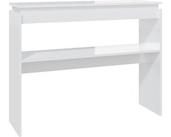 vidaXL - Wandtafel - 102x30x80 - cm - bewerkt - hout - hoogglans - wit