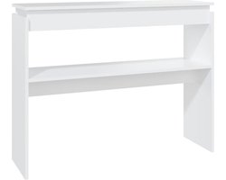 vidaXL - Wandtafel - 102x30x80 - cm - bewerkt - hout - wit