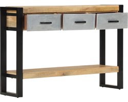 vidaXL Wandtafel - 110x30x76 cm - Mangohout - Zwart Wandtafel - Houtsoort - Mango Wood - Gangtafel - Kastje